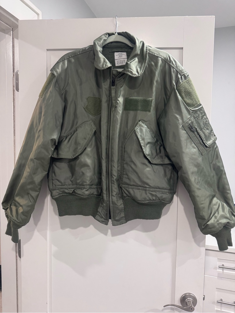 Vintage Army Olive Green Flight Bomber Jacket
